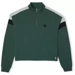 Image of Slytherin House Womens Funnel Neck Cropped Sweater - Green - XL