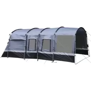 Image of Outsunny - 8-Person Camping Tent Tunnel Design with 4 Large Windows Dark Grey - Dark Grey