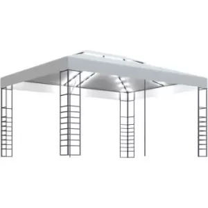 Image of Vidaxl - Gazebo with LED String Lights 4x3x2.7 m White White