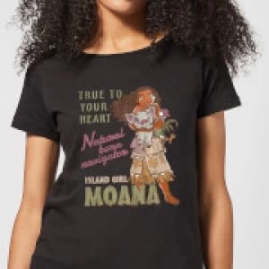 Image of Moana Natural Born Navigator Womens T-Shirt - Black - 3XL - Black