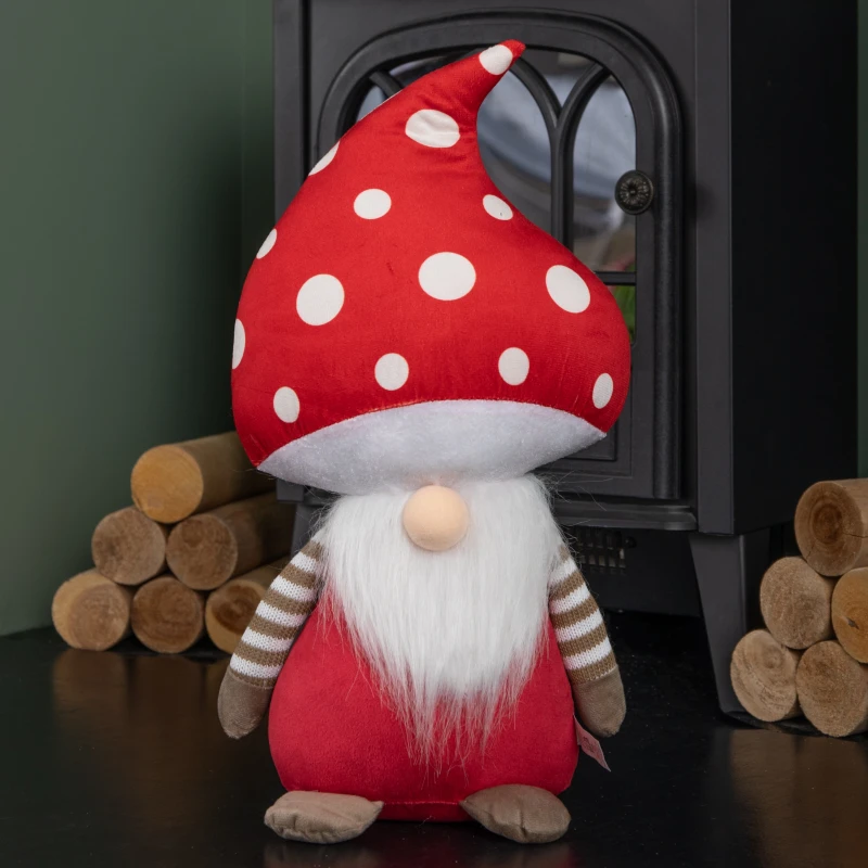 Image of 40cm Red Soft Festive Funghi Truffle Christmas Mushroom Gonk Decoration