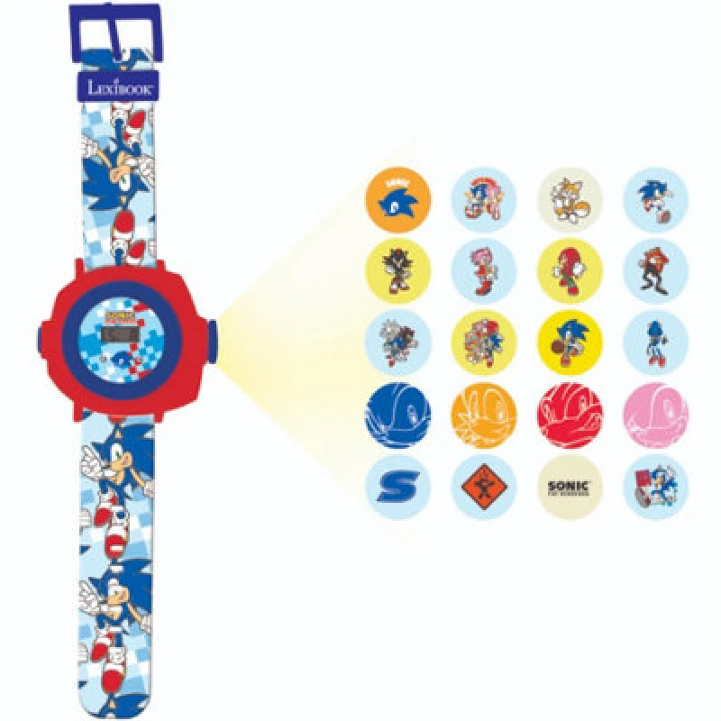Image of Lexibook Dmw050Sn Sonic Hedgehog Children's Projection Watch With 20 Images