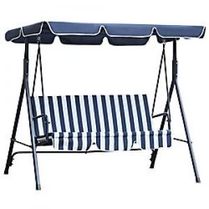 Image of Outsunny Swing Chair Blue, White Steel, Polyester 84A-054V01BU