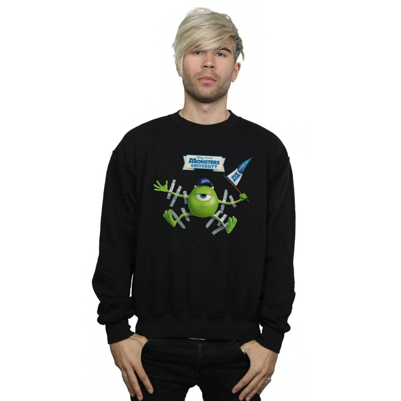 Image of Disney Men Monsters University Taped Mike Sweatshirt in Black Size: Small Black S Male 5057972614204