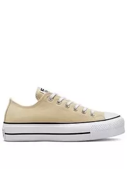 Image of Converse Chuck Taylor All Star Lift Platform Seasonal Color Lo, Beige, Size 5, Women