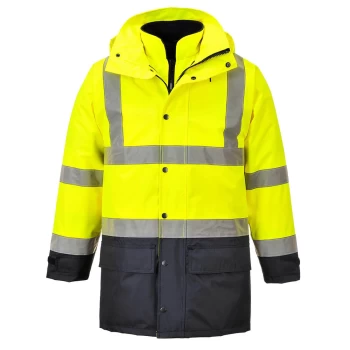 Image of Oxford Weave 300D Class 3 Hi Vis 5-in1 Executive Jacket Yellow / Navy L