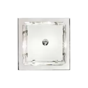 Image of Ontario Lifestyle Patterned Flush Ceiling Lamp Polished Chrome, 2x E27