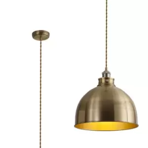 Image of Carmel Large Ceiling Pendant, E27, Satin Nickel, Antique Brass, Gold