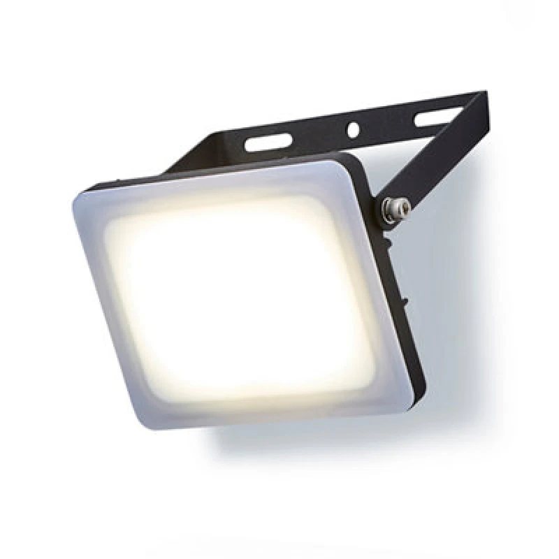 Image of Stanley Black / Frosted Opal Mains-Powered Cool Daylight LED Without Sensor Slimline Floodlight 1800Lm