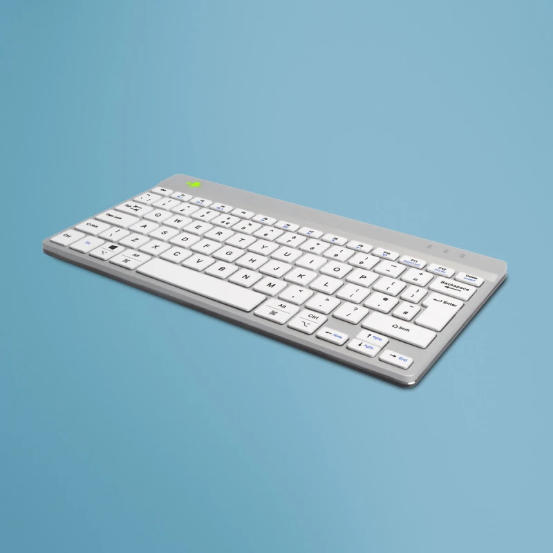 Image of R-Go Tools R-Go Tools Ergonomic keyboard R-Go Compact Break, compact keyboard with break software, QWERTY (UK), Bluetooth, white RGOCOUKWLWH