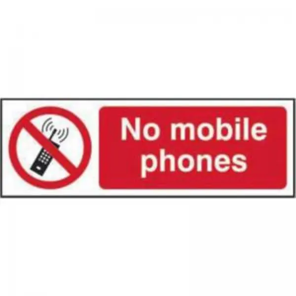 Image of No Mobile Phones’ Sign; Non Adhesive Rigid 1mm PVC Board SPC11649