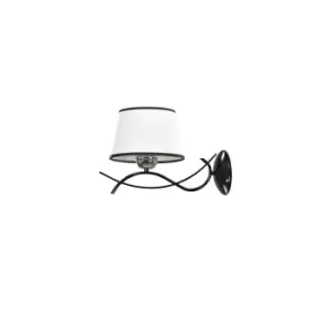 Image of Ramar Black Wall Lamp with Shade with Fabric Shades, 1x E27