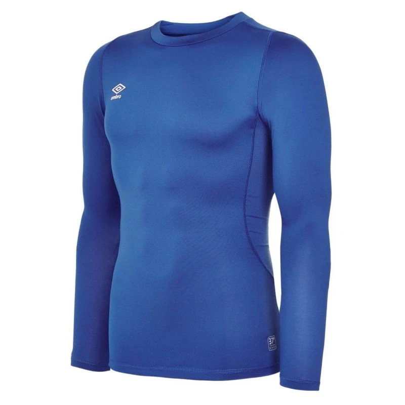 Image of Umbro Umbro Men Core Crew Neck Long-Sleeved Base Layer Top in Blue Size: large Blue L Male 5063750784427