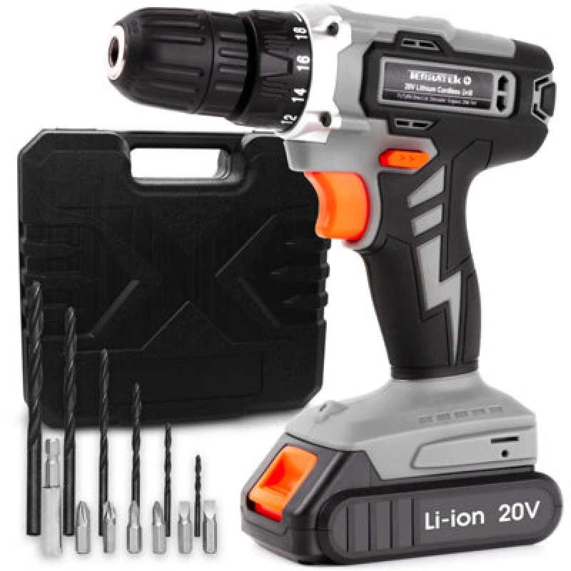 Image of TERRATEK Terratek - 20v Cordless Drill Combi Battery Driver Set with Fast Charger TP20BMC