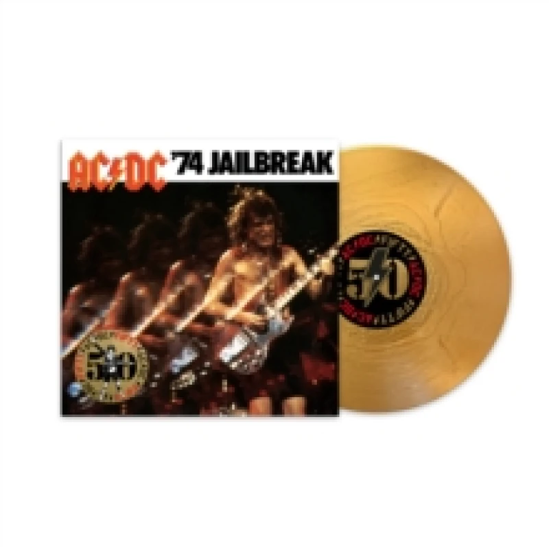 Image of AC/DC '74 Jailbreak [Limited 50th Anniversary Edition Gold Vinyl] Vinyl LP Black unisex