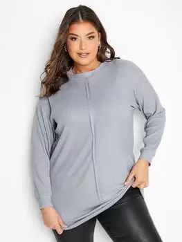 Image of Yours Seam Detail Jumper - Blue Size 30-32, Women