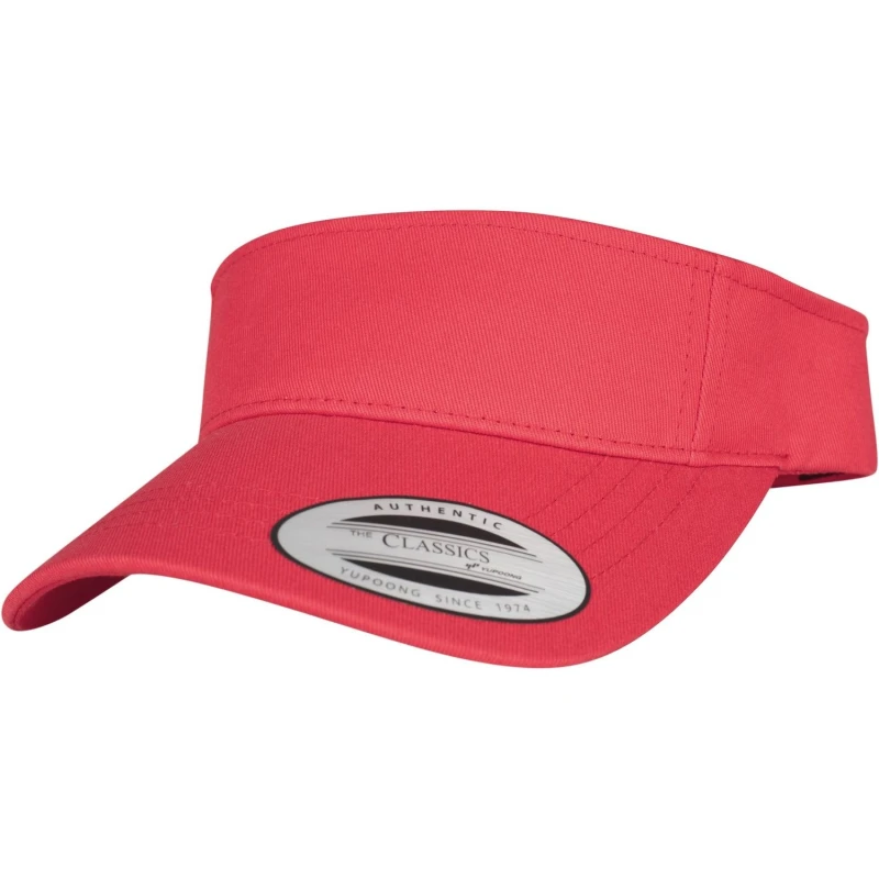 Image of Flexfit by Yupoong Curved Visor Cap in Red Red Unisex One Size