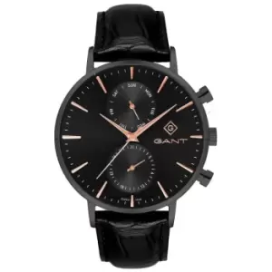 Image of Mens Gant Gant Park Hill Day-Date II-IPB Black-Strap Watch Watch
