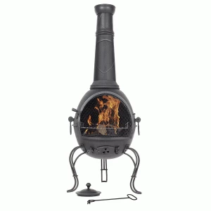 Image of La Hacienda Murcia Steel Chiminea with Grill - Extra Large