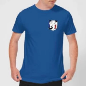 Image of Looney Tunes Pepe Le Pew Face Faux Pocket Mens T-Shirt - Royal Blue - L