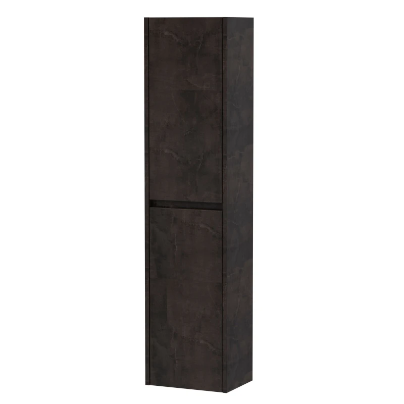 Image of Balterley Square Wall Hung 2 Door Tall Bathroom Unit, 350mm Matt Metallic Slate Grey