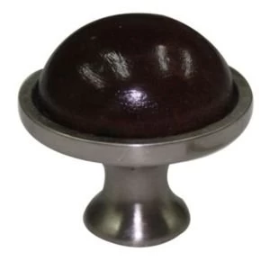 Image of BQ Beech Walnut Effect Round Cabinet Knob L34mm Pack of 1