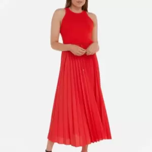 Image of Tommy Hilfiger Pleated Jersey Midi Dress - M