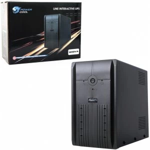 Image of Powercool Smart UPS 1200VA 3 x UK Plug, 3 x IEC, RJ45 x 2, USB LED Display