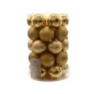 Image of Kaemingk Plain Shatterproof Baubles (Pack of 34) (34 x 8cm) (Light Gold)
