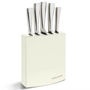 Image of Morphy Richards Accents 5 Piece Knife Block - Ivory