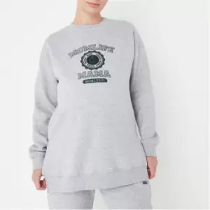 Image of Missguided Maternity Mom Life Varsity Sweat - Grey