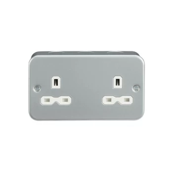 Image of Metal Clad 13A 2G Unswitched Socket - Knightsbridge