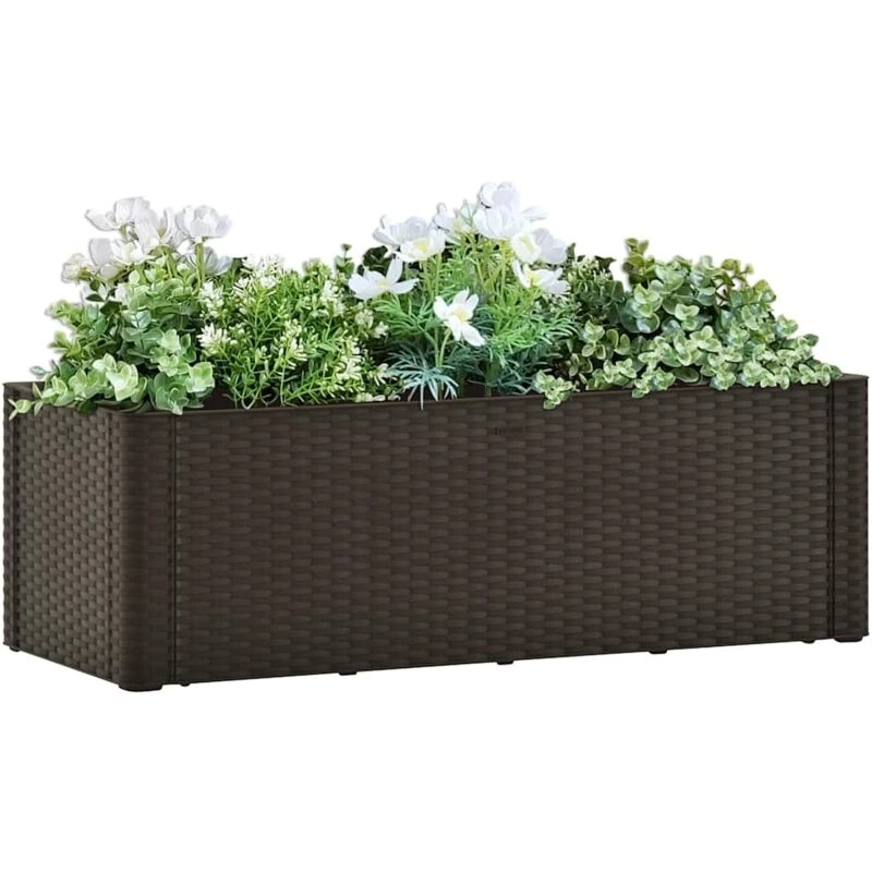 Image of VIDAXL Garden Raised Bed with Self Watering System Mocha 100x43x33cm vidaXL 8720286193877