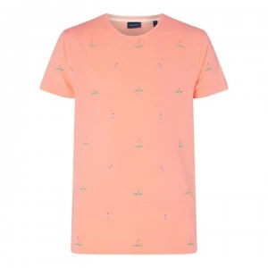 Image of Gant All Over Print T-Shirt - Peach 820