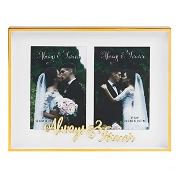 Image of 4" x 6" - Always & Forever Double Aperture Photo Frame