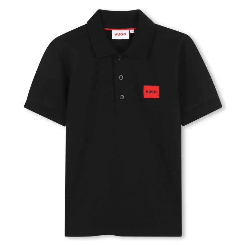 Image of Hugo SS Logo Polo Jn62 Black 09B male 6Y