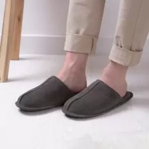 Image of totes Isotoner Real Suede Mens Mule Slippers Grey
