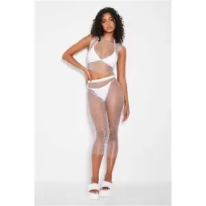 Image of I Saw It First White Fishnet Trousers - White