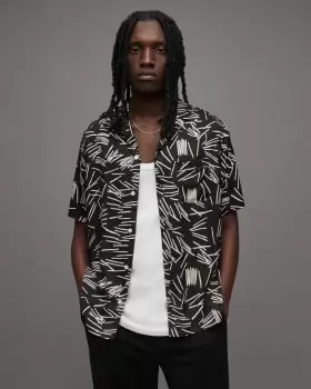 Image of AllSaints Matchstick Retro Print Relaxed Fit Shirt