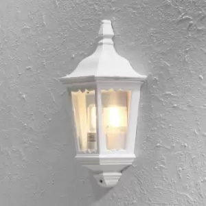 Image of Firenze Outdoor Classic Lantern Flush Light Matt White, IP43