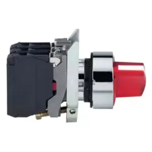 Image of XB4BK124B5, Selector Switch 2-Pos 24V Illuminated Red 1NO/1NC