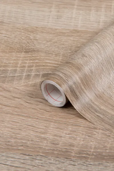Image of D-C-Fix Sonoma Oak Light Sticky Back Plastic - Size: 90cm x 5m - Brown