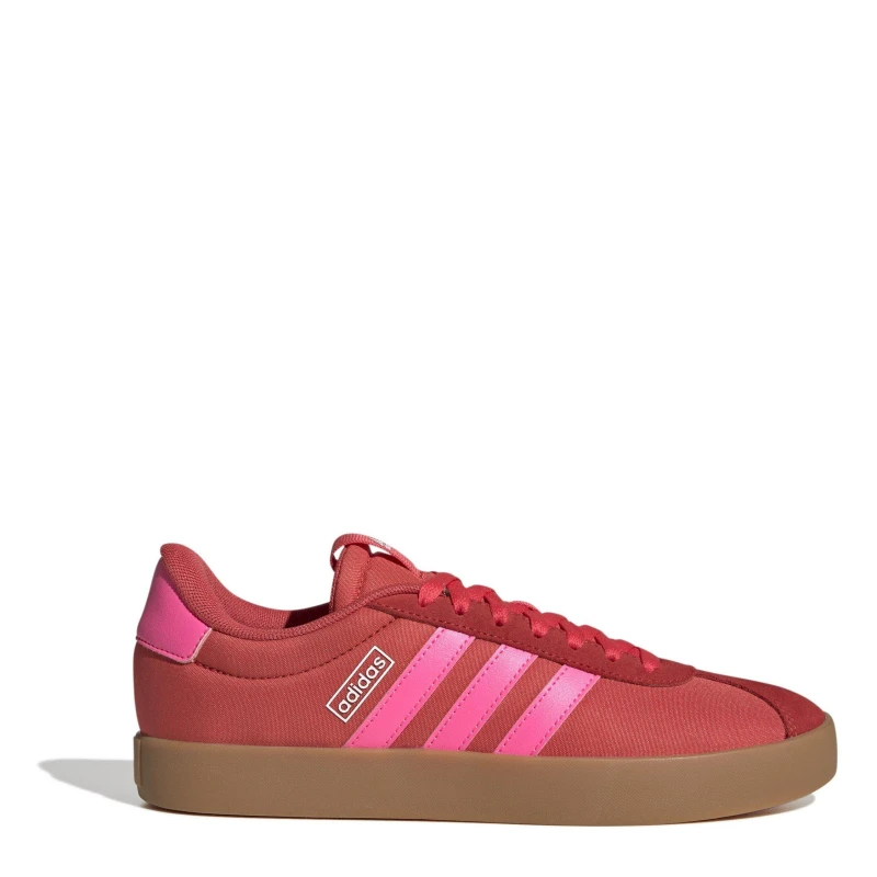 Image of adidas VL Court 3.0 Shoes Womens Red/Pnk/Whte female 4 (36.7)