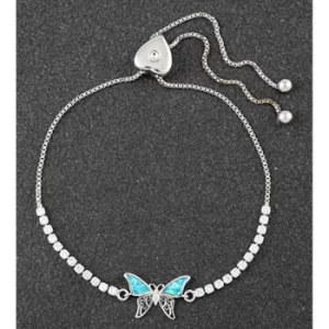 Image of Opalique Platinum Plated Butterfly Friendship Bracelet