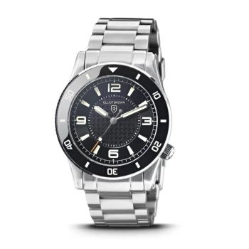 Image of Mens Elliot Brown 929-101-B07 Gent's Bloxworth 3HD Steel Bracelet Wris Colour - Black