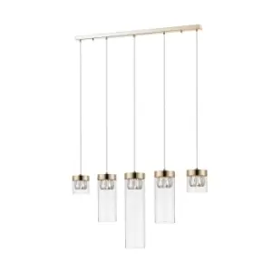 Image of Gem Bar Pendant Ceiling Light, Gold, 5x G9