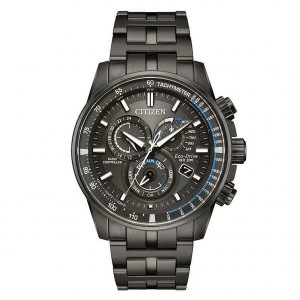 Image of Citizen Eco-Drive Mens Black Stainless Steel Bracelet Watch