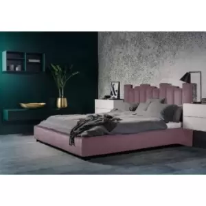 Image of Glexton Bed Single Plush Velvet Pink