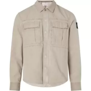Image of Calvin Klein Jeans Mineral Dye Utility Overshirt - Beige
