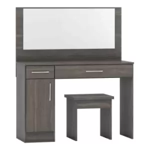 Image of Seconique Nevada Vanity/Dressing Table Set - Black Wood Grain